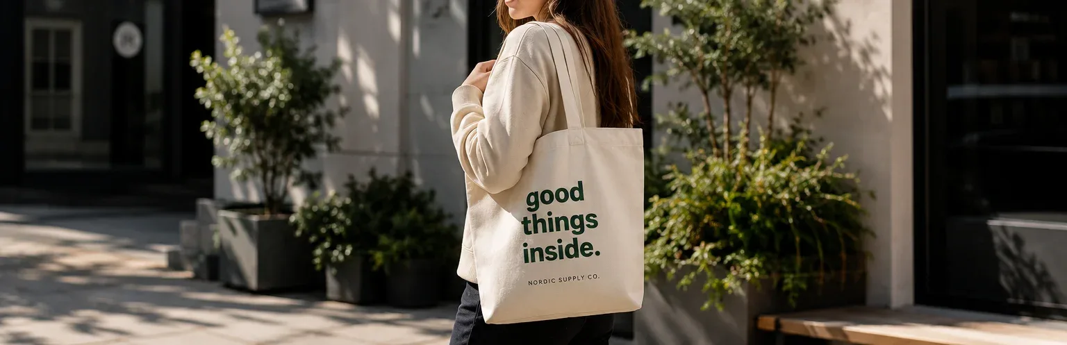 Tote bag in gebruik